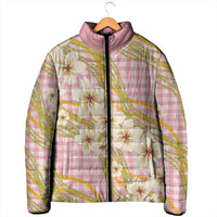 Akala Hamele Palaka Plumeria Padded Jacket Puakenikeni and Maile Lei
