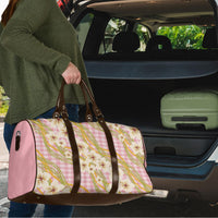 Akala Hamele Palaka Plumeria Travel Bag Puakenikeni and Maile Lei