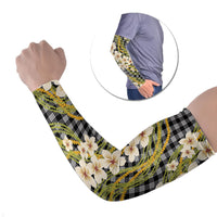 Ele'ele Hawai'i Palaka Plumeria Arm Sleeves Puakenikeni and Maile Lei
