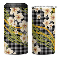 Ele'ele Hawai'i Palaka Plumeria 4 in 1 Can Cooler Tumbler Puakenikeni and Maile Lei