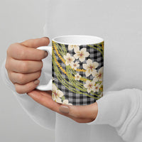 Ele'ele Hawai'i Palaka Plumeria Ceramic Mug Puakenikeni and Maile Lei