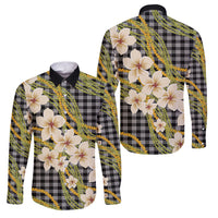 Ele'ele Hawai'i Palaka Plumeria Family Matching Tank Maxi Dress and Hawaiian Shirt Puakenikeni and Maile Lei