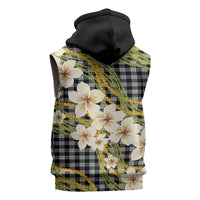 Ele'ele Hawai'i Palaka Plumeria Sleeveless Zip Hoodie Puakenikeni and Maile Lei