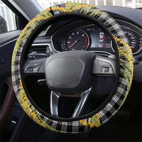 Ele'ele Hawai'i Palaka Plumeria Steering Wheel Cover Puakenikeni and Maile Lei