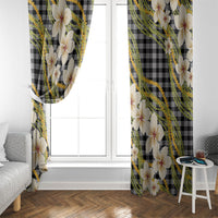Ele'ele Hawai'i Palaka Plumeria Window Curtain Puakenikeni and Maile Lei