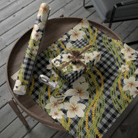 Ele'ele Hawai'i Palaka Plumeria Wrapping Paper Puakenikeni and Maile Lei
