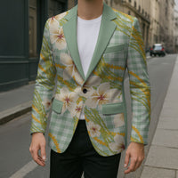 Liko Kukui Hawai'i Palaka Plumeria Blazer Puakenikeni and Maile Lei