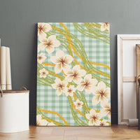 Liko Kukui Hawai'i Palaka Plumeria Canvas Wall Art Puakenikeni and Maile Lei