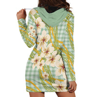 Liko Kukui Hawai'i Palaka Plumeria Hoodie Dress Puakenikeni and Maile Lei