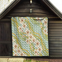 Liko Kukui Hawai'i Palaka Plumeria Quilt Puakenikeni and Maile Lei
