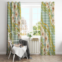 Liko Kukui Hawai'i Palaka Plumeria Window Curtain Puakenikeni and Maile Lei