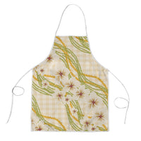Melemele Ahiahia Hawai'i Palaka Plumeria Apron Puakenikeni and Maile Lei
