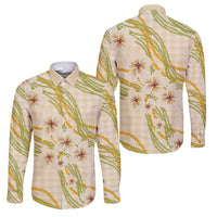 Melemele Ahiahia Hawai'i Palaka Plumeria Family Matching Puletasi and Hawaiian Shirt Puakenikeni and Maile Lei