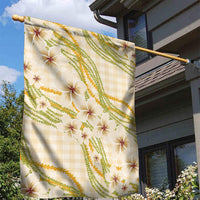 Melemele Ahiahia Hawai'i Palaka Plumeria Garden Flag Puakenikeni and Maile Lei