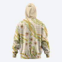 Melemele Ahiahia Hawai'i Palaka Plumeria Hoodie Puakenikeni and Maile Lei