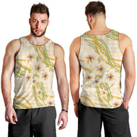 Melemele Ahiahia Hawai'i Palaka Plumeria Men Tank Top Puakenikeni and Maile Lei