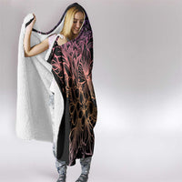 Floral Polynesian Hibiscus Tattoo Hooded Blanket Peach Gradient Style LT9 - Polynesian Pride