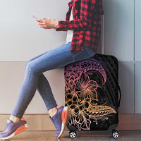 Floral Polynesian Hibiscus Tattoo Luggage Cover Peach Gradient Style LT9 - Polynesian Pride