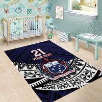Custom Samoa Rugby Pacific Area Rug Samoan Warrior Tribal Pattern