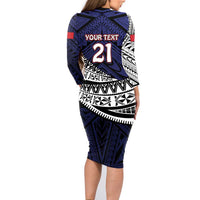 Custom Samoa Rugby Pacific Family Matching Long Sleeve Bodycon Dress and Hawaiian Shirt Samoan Warrior Tribal Pattern LT9 - Polynesian Pride