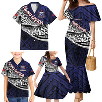 Custom Samoa Rugby Pacific Family Matching Mermaid Dress and Hawaiian Shirt Samoan Warrior Tribal Pattern LT9 - Polynesian Pride