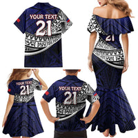 Custom Samoa Rugby Pacific Family Matching Mermaid Dress and Hawaiian Shirt Samoan Warrior Tribal Pattern LT9 - Polynesian Pride