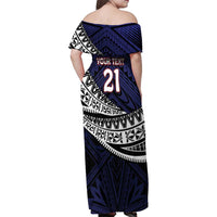 Custom Samoa Rugby Pacific Family Matching Off Shoulder Maxi Dress and Hawaiian Shirt Samoan Warrior Tribal Pattern LT9 - Polynesian Pride