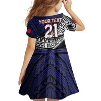 Custom Samoa Rugby Pacific Family Matching Off Shoulder Short Dress and Hawaiian Shirt Samoan Warrior Tribal Pattern LT9 - Polynesian Pride