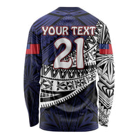 Custom Samoa Rugby Pacific Long Sleeve Shirt Samoan Warrior Tribal Pattern LT9 - Polynesian Pride