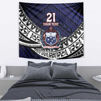 Custom Samoa Rugby Pacific Tapestry Samoan Warrior Tribal Pattern