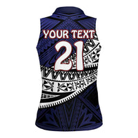 Custom Samoa Rugby Pacific Women Sleeveless Polo Shirt Samoan Warrior Tribal Pattern LT9 - Polynesian Pride
