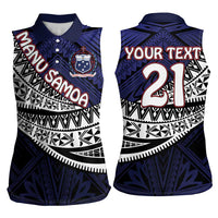 Custom Samoa Rugby Pacific Women Sleeveless Polo Shirt Samoan Warrior Tribal Pattern LT9 - Polynesian Pride