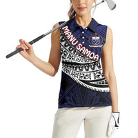 Custom Samoa Rugby Pacific Women Sleeveless Polo Shirt Samoan Warrior Tribal Pattern LT9 - Polynesian Pride