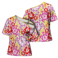 Palaka with Honu and Hibiscus Cross Shoulder Shirt Hawaiian Heritage Spirit - Polynesian Pride