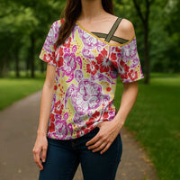 Palaka with Honu and Hibiscus Cross Shoulder Shirt Hawaiian Heritage Spirit - Polynesian Pride