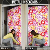 Palaka with Honu and Hibiscus Door Cover Hawaiian Heritage Spirit - Polynesian Pride