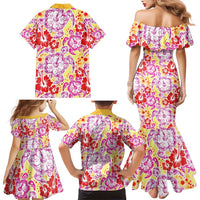 Palaka with Honu and Hibiscus Family Matching Mermaid Dress and Hawaiian Shirt Hawaiian Heritage Spirit - Polynesian Pride
