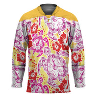 Palaka with Honu and Hibiscus Hockey Jersey Hawaiian Heritage Spirit - Polynesian Pride