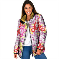 Palaka with Honu and Hibiscus Padded Jacket Hawaiian Heritage Spirit - Polynesian Pride