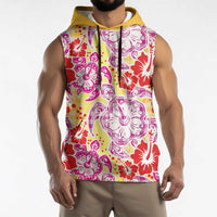 Palaka with Honu and Hibiscus Sleeveless Hoodie Hawaiian Heritage Spirit - Polynesian Pride