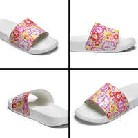 Palaka with Honu and Hibiscus Slide Sandals Hawaiian Heritage Spirit - Polynesian Pride
