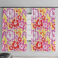 Palaka with Honu and Hibiscus Window Curtain Hawaiian Heritage Spirit - Polynesian Pride