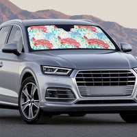 Palaka with Honu and Plumeria Auto Sun Shade Hawaiian Heritage Spirit - Polynesian Pride