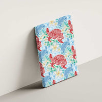 Palaka with Honu and Plumeria Canvas Wall Art Hawaiian Heritage Spirit - Polynesian Pride