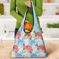 Palaka with Honu and Plumeria Grocery Bag Hawaiian Heritage Spirit - Polynesian Pride