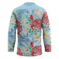 Palaka with Honu and Plumeria Hockey Jersey Hawaiian Heritage Spirit LT9 - Polynesian Pride