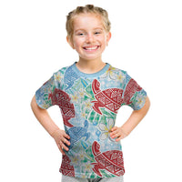Palaka with Honu and Plumeria Kid T Shirt Hawaiian Heritage Spirit - Polynesian Pride