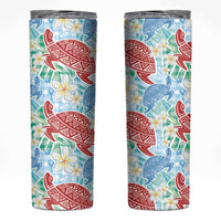 Palaka with Honu and Plumeria Skinny Tumbler Hawaiian Heritage Spirit - Polynesian Pride
