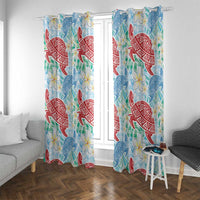 Palaka with Honu and Plumeria Window Curtain Hawaiian Heritage Spirit - Polynesian Pride