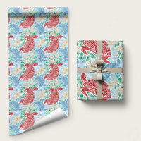 Palaka with Honu and Plumeria Wrapping Paper Hawaiian Heritage Spirit - Polynesian Pride